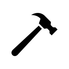 Hammer Icon Vector Illustration Glyph Version