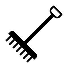 Rake Icon Vector Illustration Glyph Version