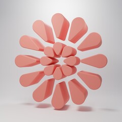Pink Firework icon isolated on pink background. Concept of fun party. Explosive pyrotechnic symbol. Minimalism concept. 3D render illustration