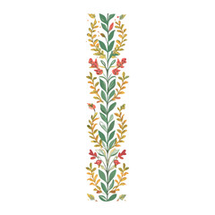 Fototapeta premium Retro Colorful Seamless Vertical Border With Intricate Flower Patterns