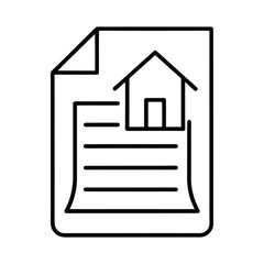 Real Estate Documents Icon Line Art