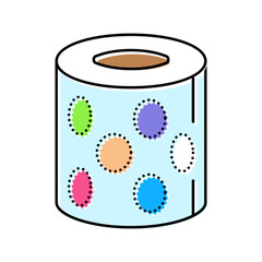 embossed pattern toilet paper color icon vector illustration