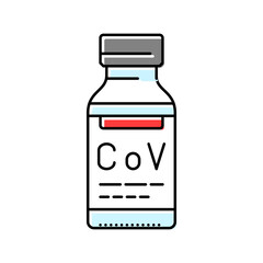 covid 19 vaccine immunization color icon vector illustration