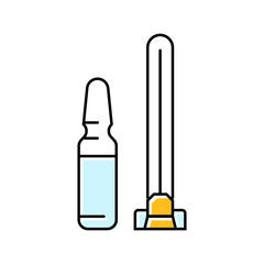 needle vial immunization color icon vector illustration