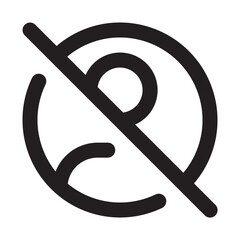 Restricted Social Media Line Style Vector Icon