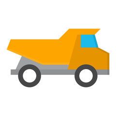 Dump Truck Icon Vector Illustration Flat Version