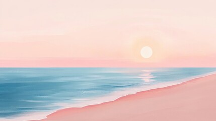 Obraz premium Peaceful Pastel Beach Sunset.