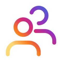 Friends Activity Social Media Line Gradient Style Vector Icon