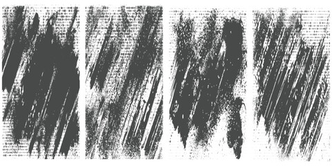 Grunge frames set templates. Ink paint border with rough edges for poster and banner.