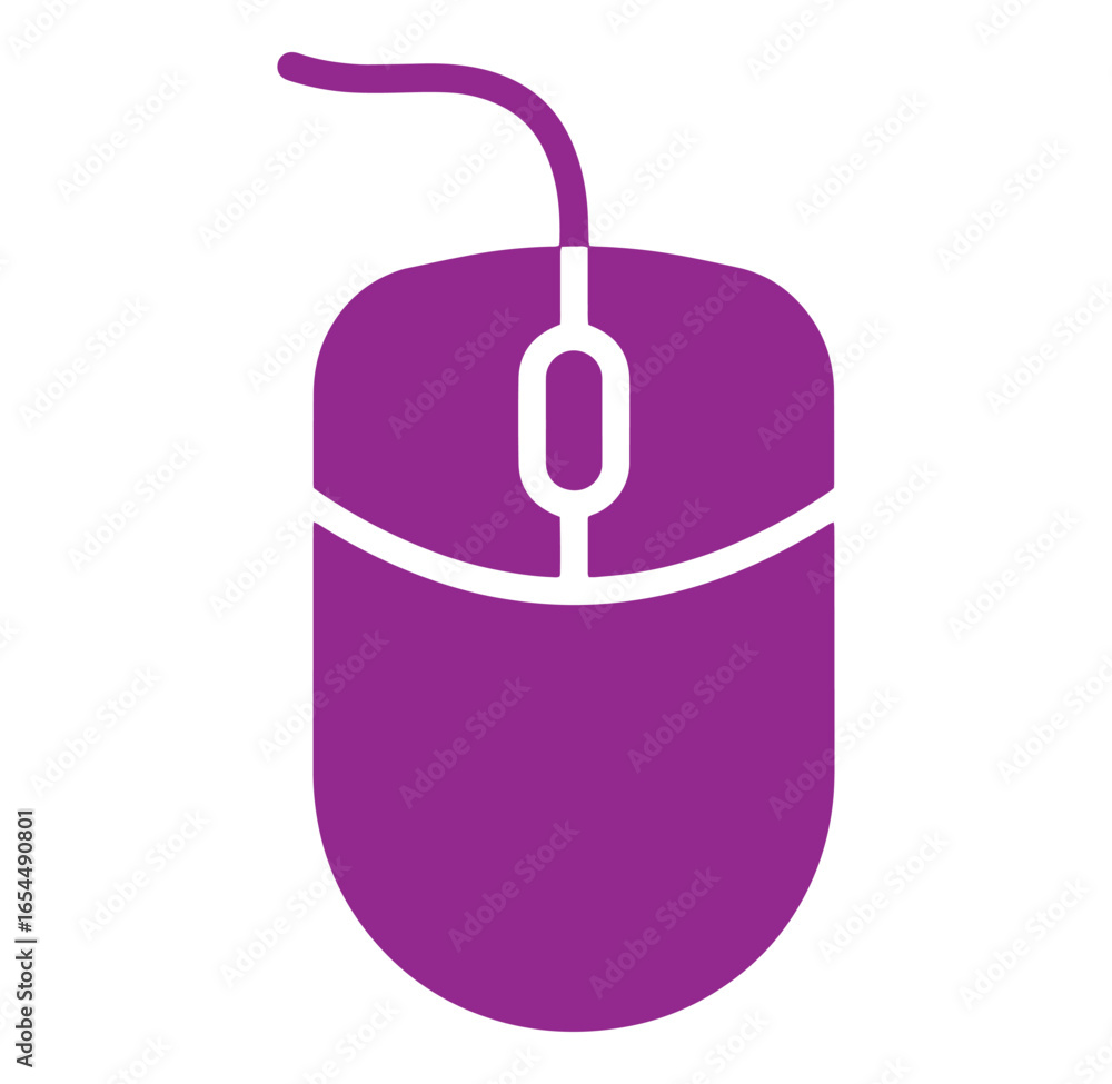 Poster a purple computer mouse icon simple design illustrating digital technology and connectivity