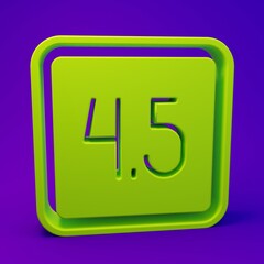 Green Film or movie cinematography rating or review icon isolated on purple-blue background. Minimalism concept. 3D render illustration