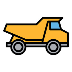 Dump Truck Icon Vector Illustration Color Version
