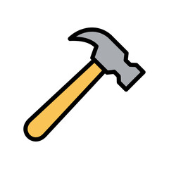 Hammer Icon Vector Illustration Color Version