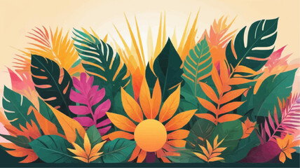 abstract floral background with flowers