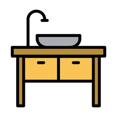 Sink Icon Vector Illustration Color Version