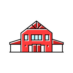 farmhouse style cabin color icon vector illustration