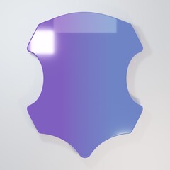 Purple-blue Leather icon isolated on grey background. Minimalism concept. 3D render illustration