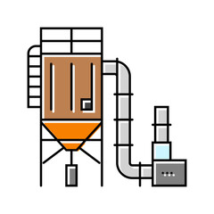 dust collector system cement production color icon vector illustration
