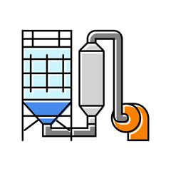 emission control equipment cement production color icon vector illustration