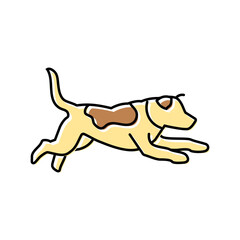 action pose dog competition show show color icon vector illustration