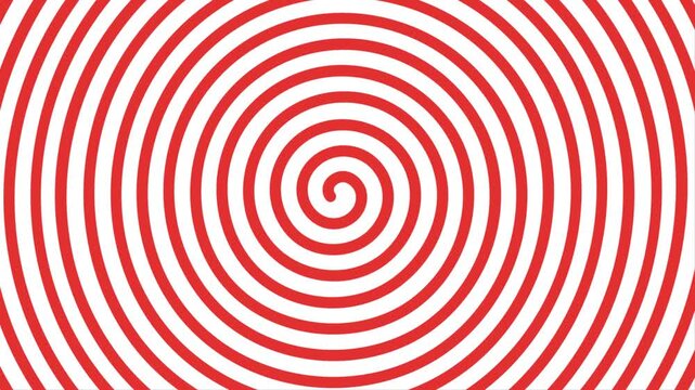 4K motion graphic of red and white hypnotic circle. Animation of red and white circle. Background template video.