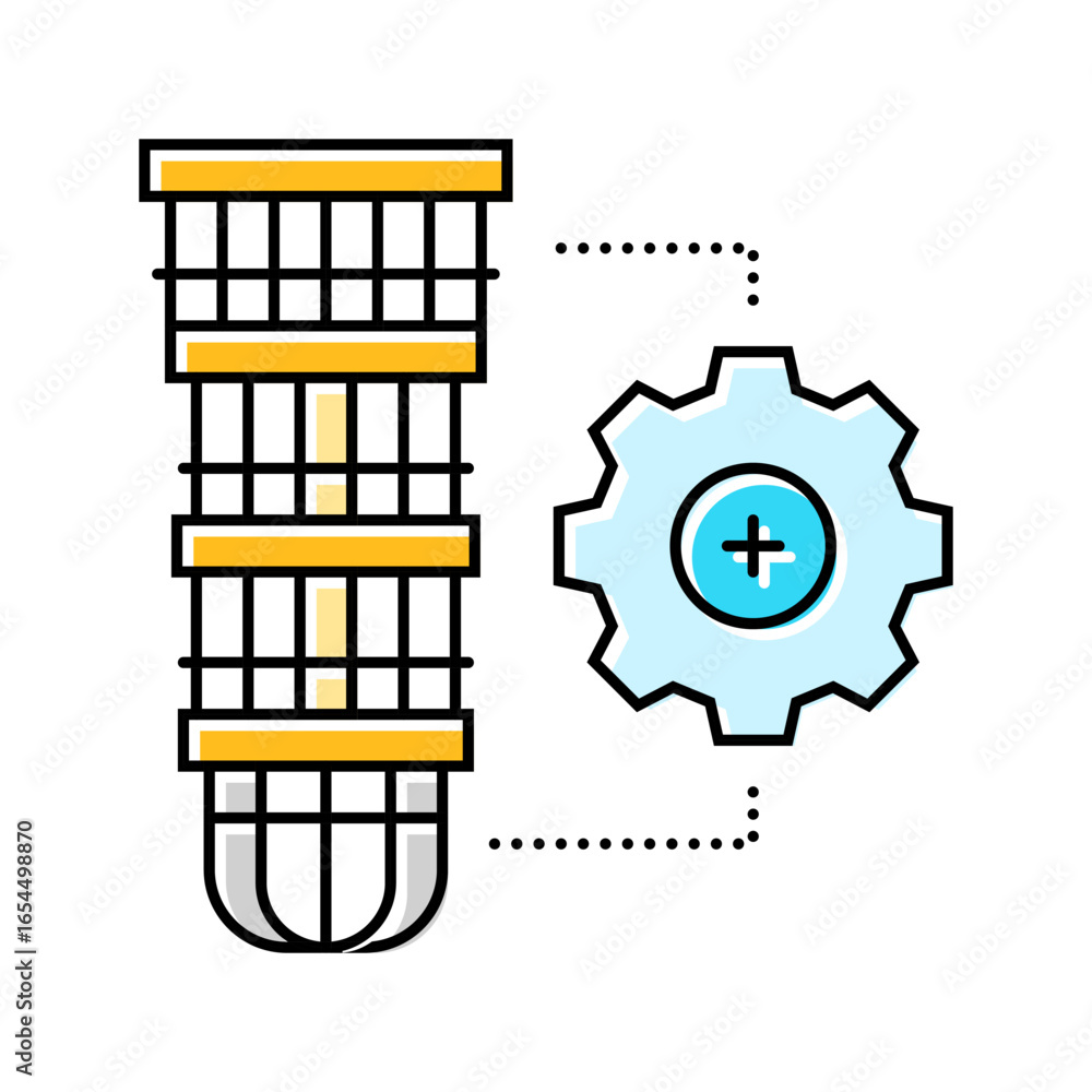 Aufkleber hardware scalability quantum computer color icon vector illustration