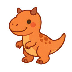 Fototapeta premium Cute Cartoon Dinosaur Vector Illustration, Kawaii Baby Dino Clipart PNG