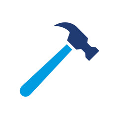 Hammer Icon Vector Illustration Blue Version
