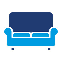 Sofa Icon Vector Illustration Blue Version