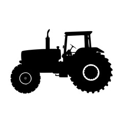 Obraz premium Silhouette Of A Tractor Illustration Vector