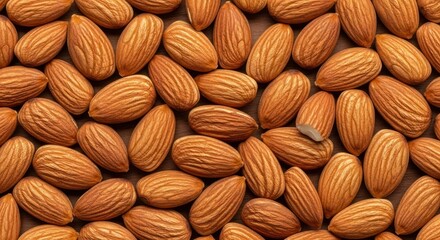 Fototapeta premium Close-up view of many whole almonds