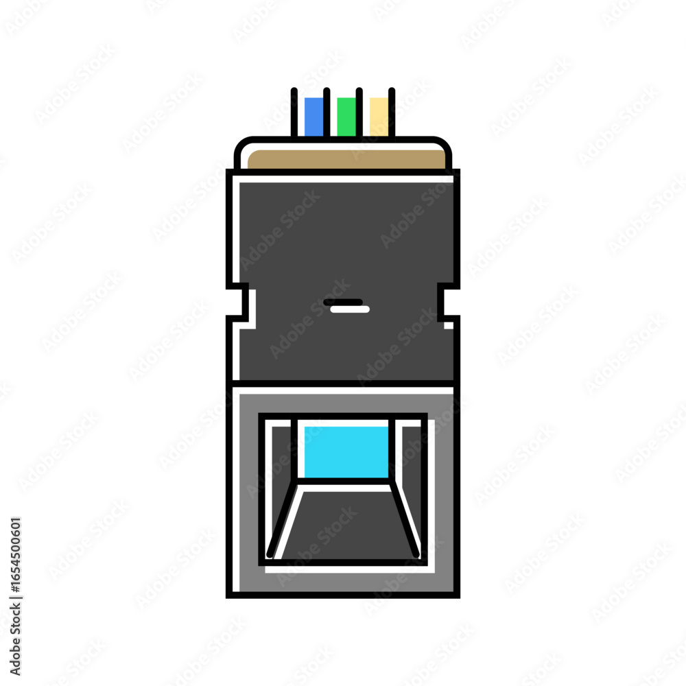 Aufkleber fingerprint sensor module color icon vector illustration