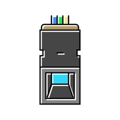 fingerprint sensor module color icon vector illustration