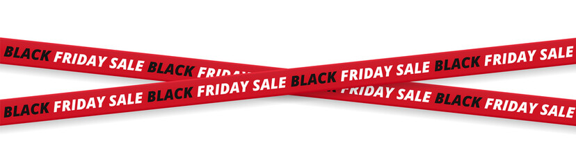 Black Friday Sale Tape Banner isolated on transparent background