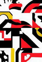 Abstract Geometric Art – Bold Red Black Yellow Modern Pattern Design