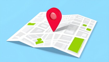 Location pins and markers on city map renderings guide GPS navigation, helping travelers find places, addresses, and routes efficiently with accurate distance calculations