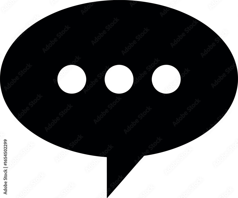 Poster vector art of speech bubble with dots representing message isolated on white background transparent 