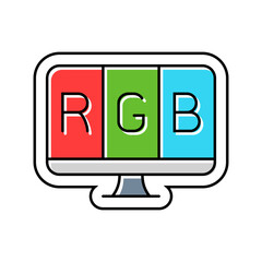led display color icon vector illustration