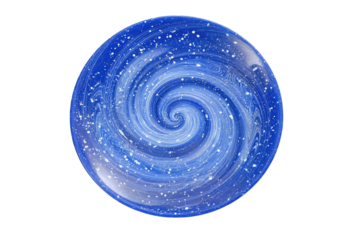 A swirling, celestial blue sphere
