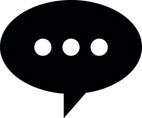 Vector art of speech bubble with dots representing message isolated on white background transparent background