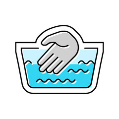 hand wash only color icon vector illustration