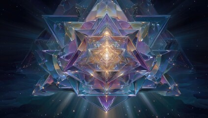 and keyword list based on the image, following your specifications

 Geometric Prism Glimmering Abstractly Light Play in Dimensional Space.