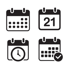 Modern calendar icon design with multiple options, vector calendar icon, Modern minimalist calendar icon for digital and print use