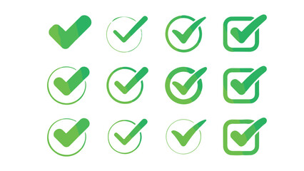 Simple checkmark icon design in multiple colors, vector illustration of the versatile checkmark icon © Sumiya