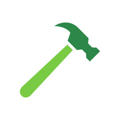 Hammer Icon Vector Illustration Green Version