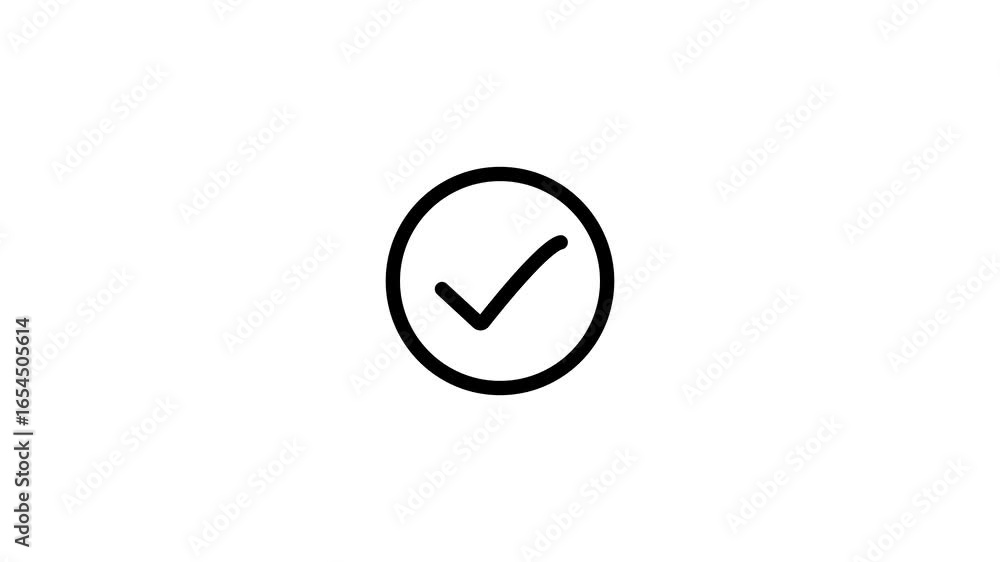 Poster check mark icon isolated , account verified icon animation, a simple circle with a check mark isolat