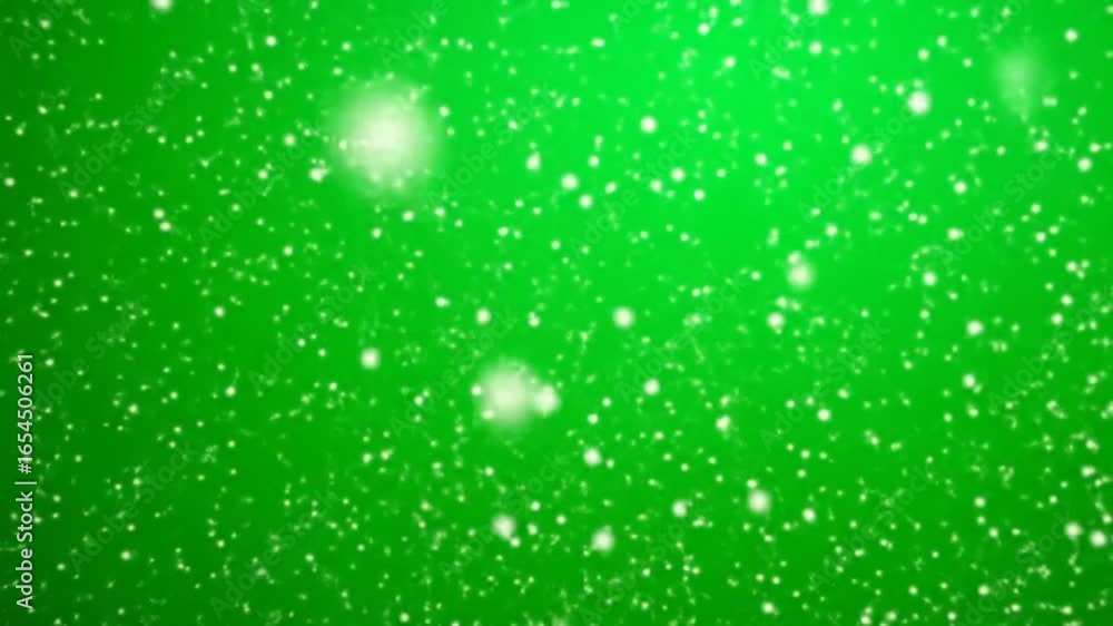 Poster animated green background with sparkling particles seamless loop, ideal for christmas