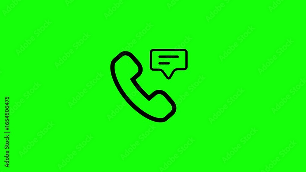 Poster technology communication icon isolated . phone call icon with message icon animation .contact inform