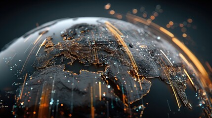 and keyword list based on the image you provided

 Global Data Flow Light Streaks Across Dark Earth, Digital Connections Spreading.