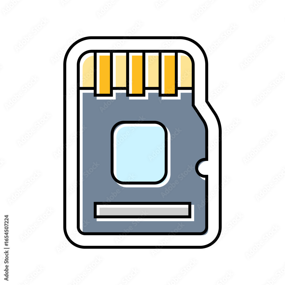 Poster built memory color icon vector illustration